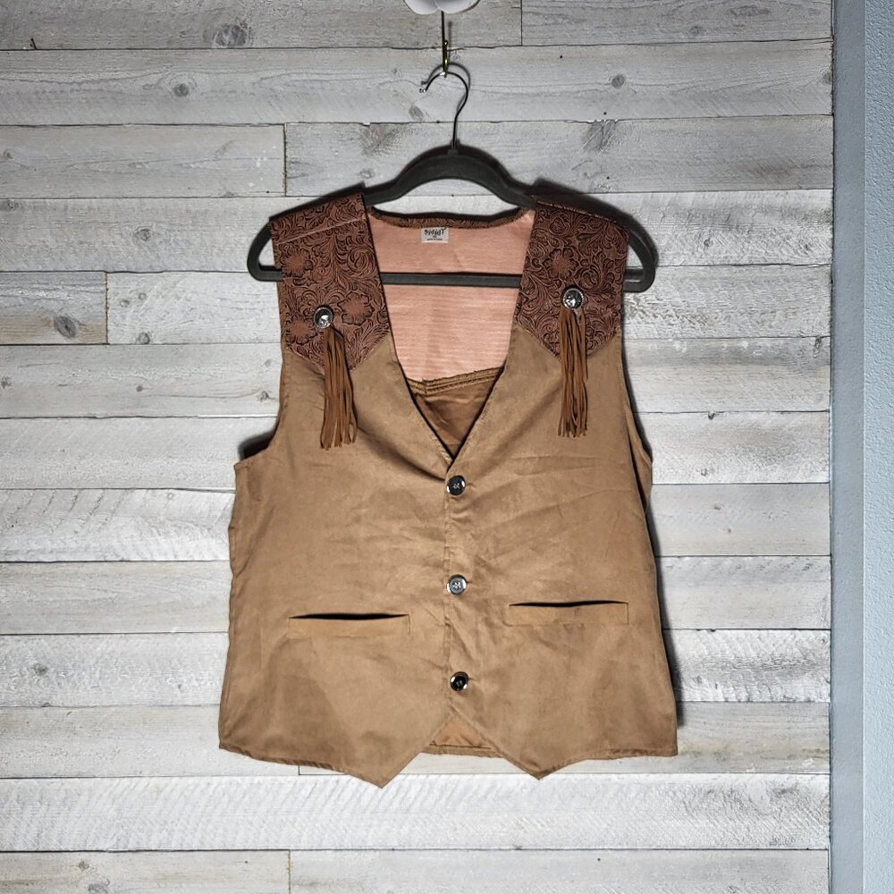 SPIRIT Women's Cowgirl Costume Vest Tassel Fringe S/M Western Halloween Party